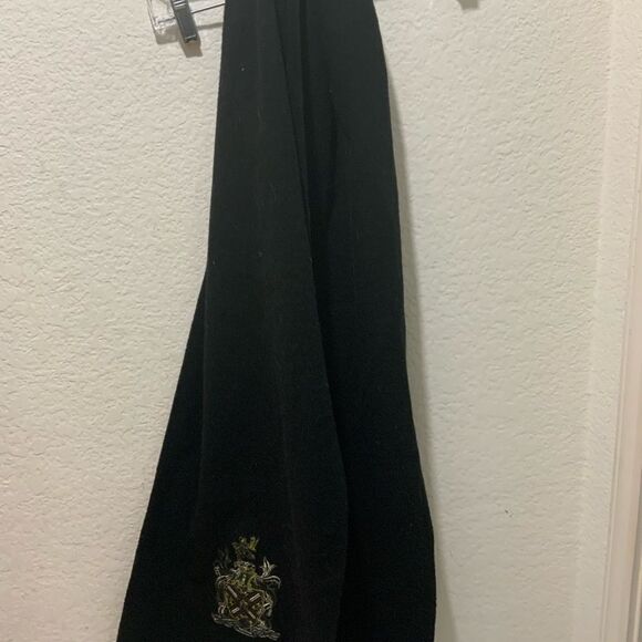 The Scotch House 100% Wool Lambswool black Scarf 12”x72” vintage - Picture 2 of 13